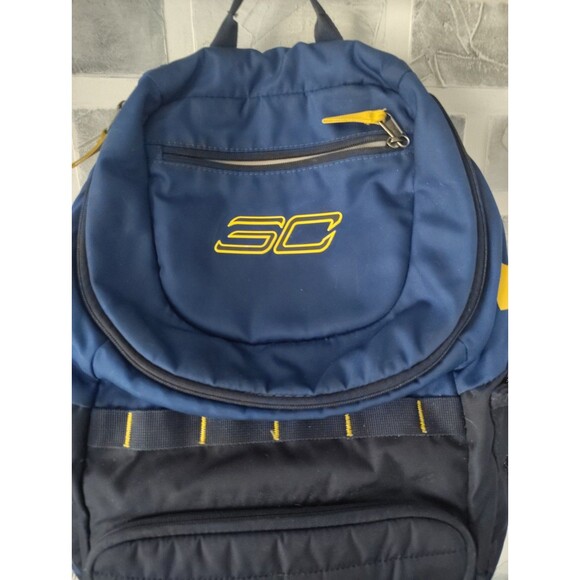 UNDER ARMOUR Backpack Steph Curry SC30 Blue Yellow Basketball Sports College - Picture 2 of 16